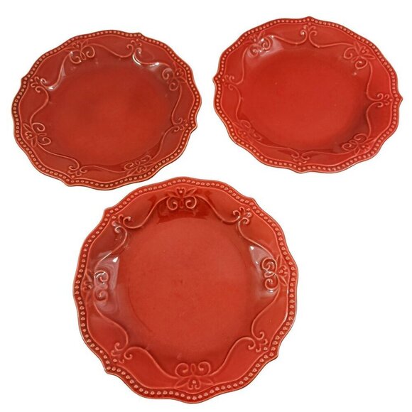 The Pioneer Woman Paige Beaded Scalloped Rim Salad Luncheon Plates – Set of 3 - Picture 1 of 14